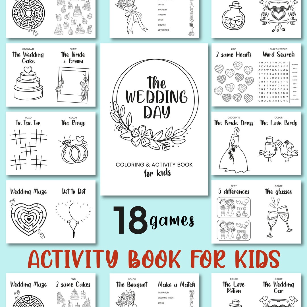 Printable Kids Wedding Activity Pack Wedding Day Themed - Etsy