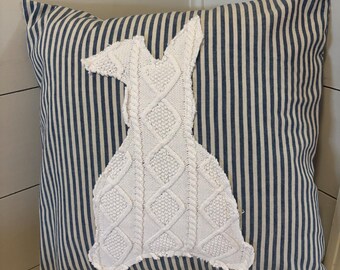Springtime Pillow Cover,  Easter Bunny pillow cover, Farmhouse handmade
