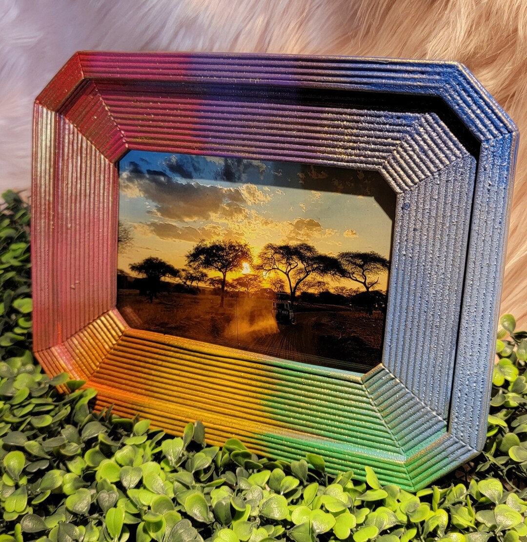 Rainbowette & Gold Upcycled Picture Frame - Etsy