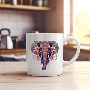 Boho Elephant Mug,  Elephant Coffee Mug, Elephant Gifts For Women, Elephant Cup, Elephant Lover Gift, Elephant Coffee Cup Elephant Gifts,