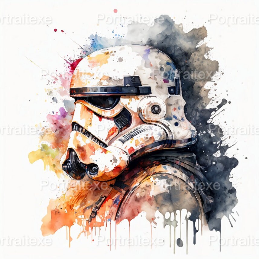 Printable Aquarelle Stormtrooper Poster 4K, Star Wars, Digital Print, Home Decor, Instant ...