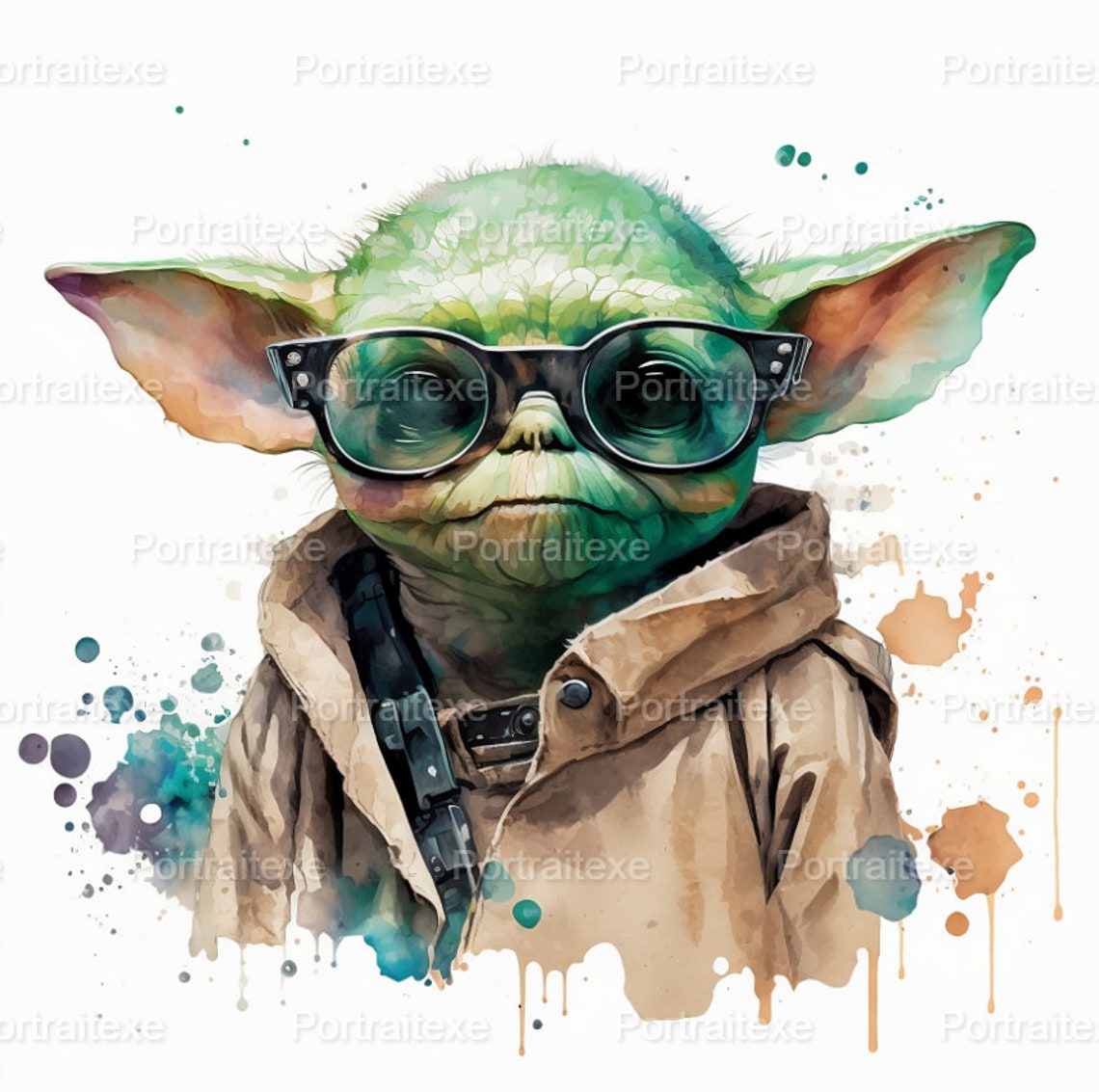 Yoda With Sunglasses, 4K, Yoda, Star Wars Digital Print, Party Decor