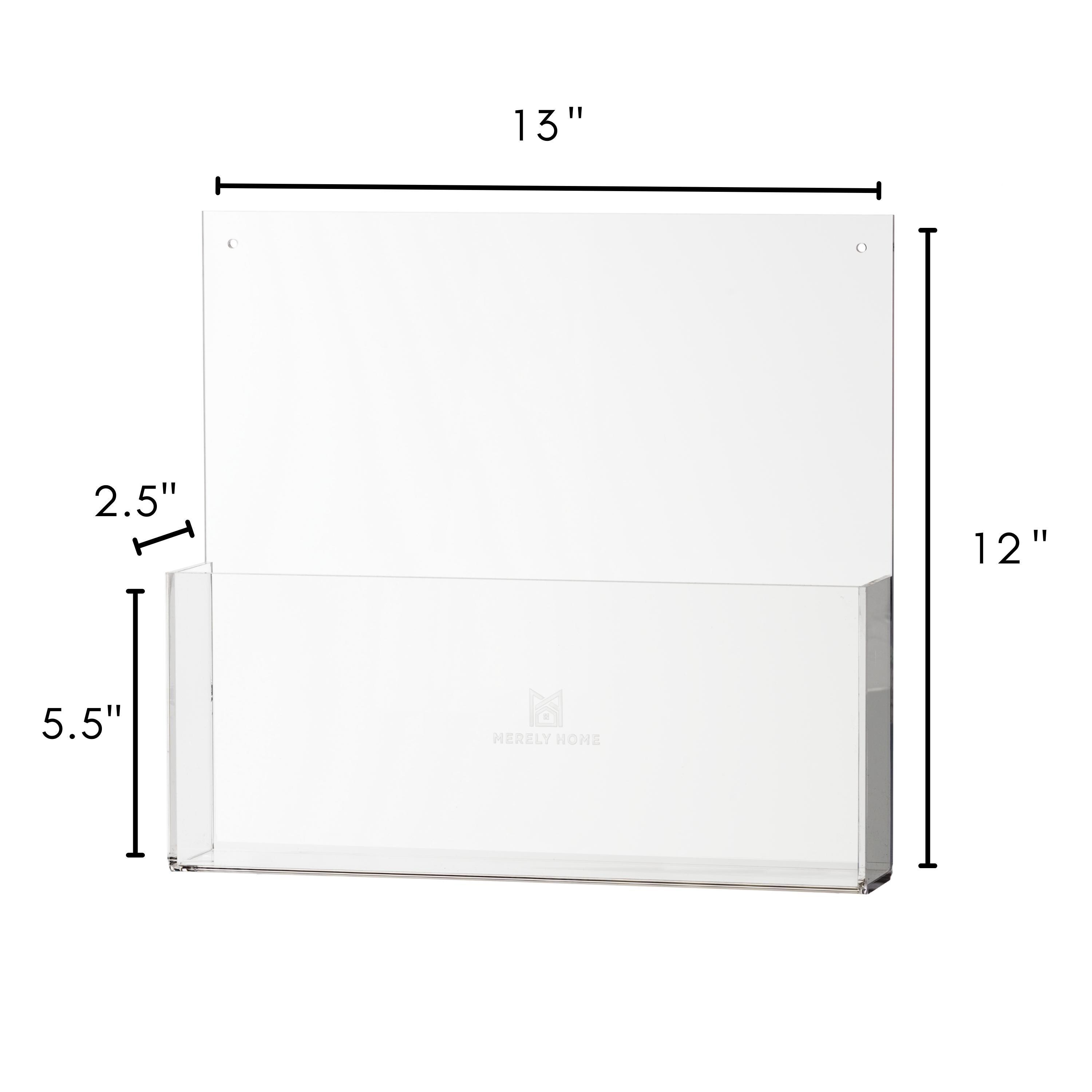 Clear Acrylic Wall File Organizer | Modern Office, Mail Holder, 2-pack ...