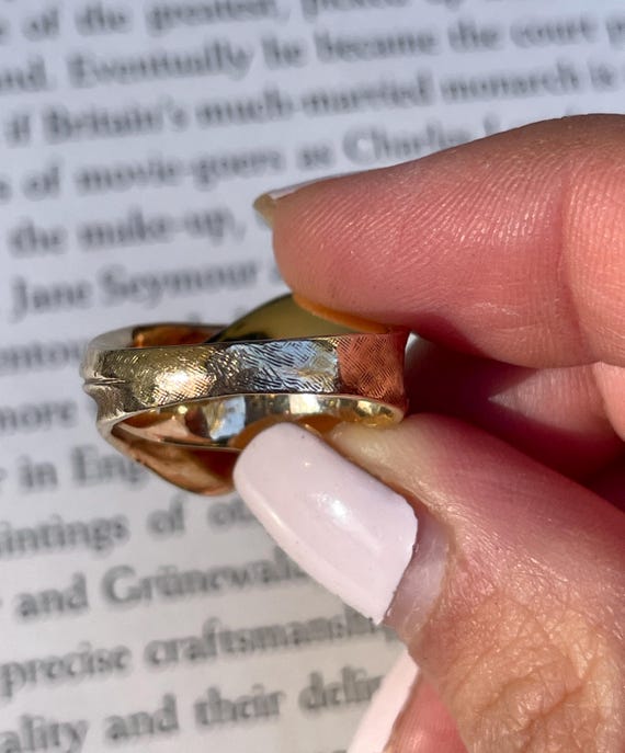 Heavy Ring 14k gold vintage heavy textured ring - Gem