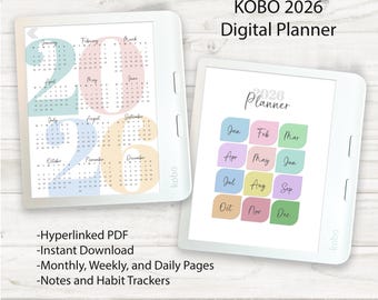 Digital Planner 2026 for KOBO LIBRA COLOR