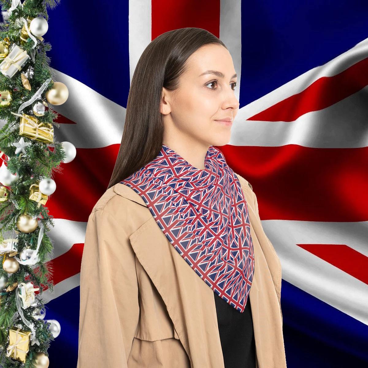 Euroscarves Sciarpa Union Jack - Maglia Morbida, Doppia Faccia, Colori Vivaci Rosso Bianco Blu, 145x17.8 Cm