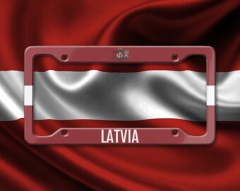 Marco de matrícula de aluminio mate de Letonia - Latvija