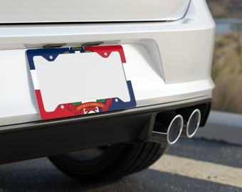 Dominican Republic: Glossy Metal License Plate Frame - Dominicana - FAST PRODUCTION