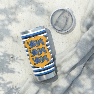 Prachtige aanpasbare Estlandse warm/koud geïsoleerde beker 20 oz - Eesti - roestvrij staal