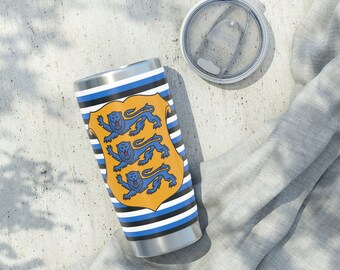 Exquisite Customizable Estonia Hot/Cold Insulated Tumbler 20 oz - Eesti - Stainless Steel