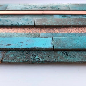 Handmade Contemporary 3d Textured Modern Blue Patina Copper Wall Art image 6