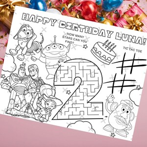 Birthday Coloring Page- Personalized- Toy Story - Toy Story Party