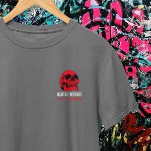 T-shirt unisex in stile morbido per ferite mentali