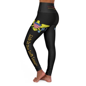 U.S.V.I. Black High Waisted Yoga Leggings