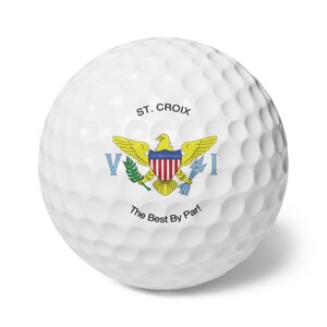 ST. Croix Amerikaanse Maagdeneilanden Golfballen met aangepaste vlag en slogan - Pakket van 6 golfballen