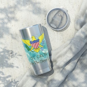 St. Croix US Jungferninseln 20 Unzen isolierter Edelstahlbecher mit auslaufsicherem Schiebedeckel