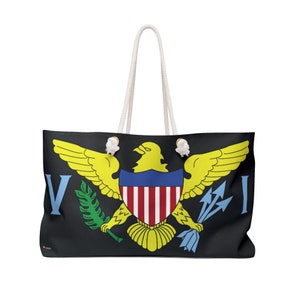 U.S. Virgin islands Flag Teamed Tote Bag