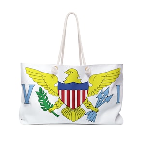 U.S. Virgin islands Flag Teamed Tote Bag