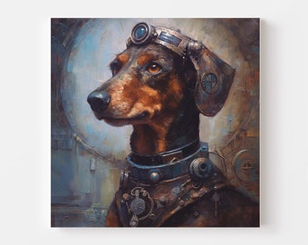 Steampunk Dachshund, Dachshund Art, Dachshund Print, Dachshund Portrait, Dachshunds, Dachshund Wall Art, Dachshund Poster, Wiener Dog Art