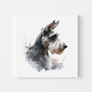 Miniature Schnauzer, Watercolour, Art Bundle, 5 Images, Miniature Schnauzer Portrait, Schnauzer Poster, Miniature Schnauzer Print, Dog Art