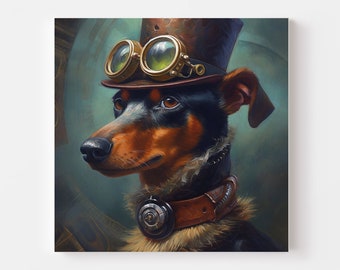 Steampunk Dachshund, Dachshund Art, Dachshund Print, Dachshund Portrait, Dachshunds, Dachshund Wall Art, Dachshund Poster, Wiener Dog Art