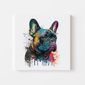 Buldog francuski akwarela, Buldog francuski, Buldog akwarelowy, Buldog akwarelowy, Buldog akwarelowy, Buldog francuski wydruk, Frenchie