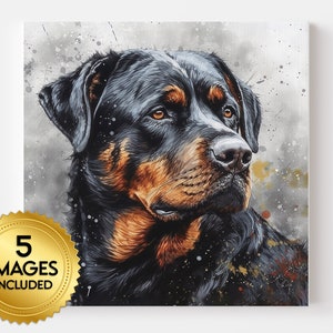 Rottweiler Watercolour, Rottweiler Art, Rottweiler Print, Rottweilers, Rottweiler Download, Rottweiler Portrait, Rottweiler, Watercolour