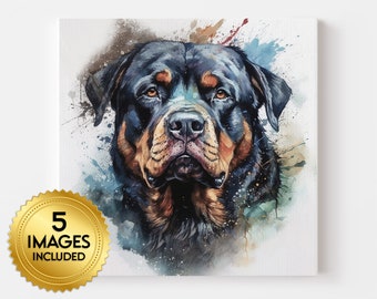 Akwarela Rottweilera, sztuka Rottweilera, druk Rottweilera, Rottweiler, Pobierz Rottweiler, portret Rottweilera, Rottweiler, akwarela