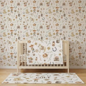 western themed kid nursery area rug rustic cowboy decor personalized playroom rug for boy western style decor baby nursery cowboy themed rug image 18