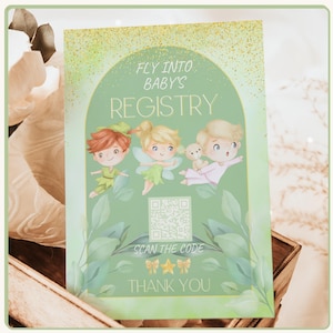 digitale fairy register kaart invoegen voor enchanted baby shower afdrukbare register qr kaart verhalenboek baby decor voor magische nieuwe baby fairy land