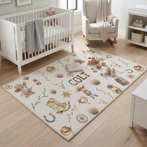 area rug rustic cowboy