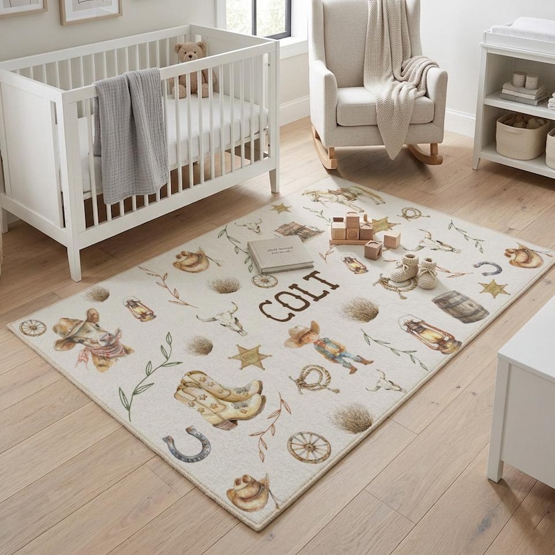 area rug rustic cowboy