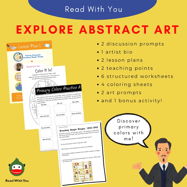 Piet Mondrian Artist Exploration Kit for Children Modern Abstract Art