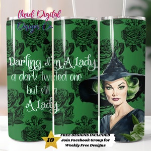 Retro Witch, 20oz Skinny Tumbler, Sublimation Design Templates, Straight PNG Digital Download, Sublimation Template