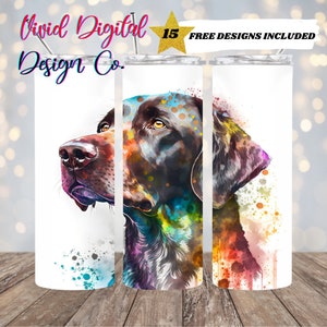 German Shepherd Pointer, 20oz Skinny Tumbler Sublimation Design Templates, Straight PNG Digital Download