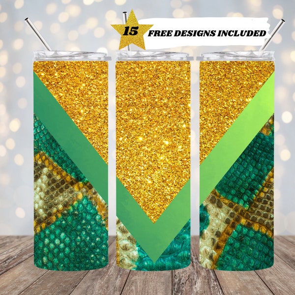 Snakeskin Tumbler, V Split 9.2 x 8.3” Straight Skinny Tumbler Wrap PNG, 20oz Skinny Tumbler, Sublimation Design Templates, Digital Download