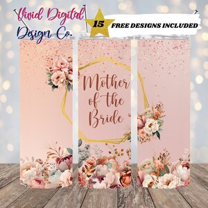Madre della sposa, 20 oz Skinny Tumbler Design a sublimazione Design dritto Download digitale PNG