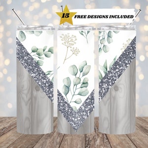 Rustic Flower, V Split 9.2 x 8.3” Straight Skinny Tumbler Wrap PNG, 20oz Skinny Tumbler, Sublimation Design Templates, Digital Download