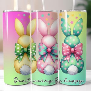 Ne vous inquiétez pas, soyez houblonné, Pâques, lapin, gobelet maigre de 20 oz, sublimation, conception droite, téléchargement numérique PNG