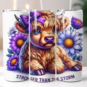 Highland Cow, Affirmations, Inspirational, Motivation, 20oz Skinny Tumbler Sublimation Design Templates, Straight PNG Digital Download