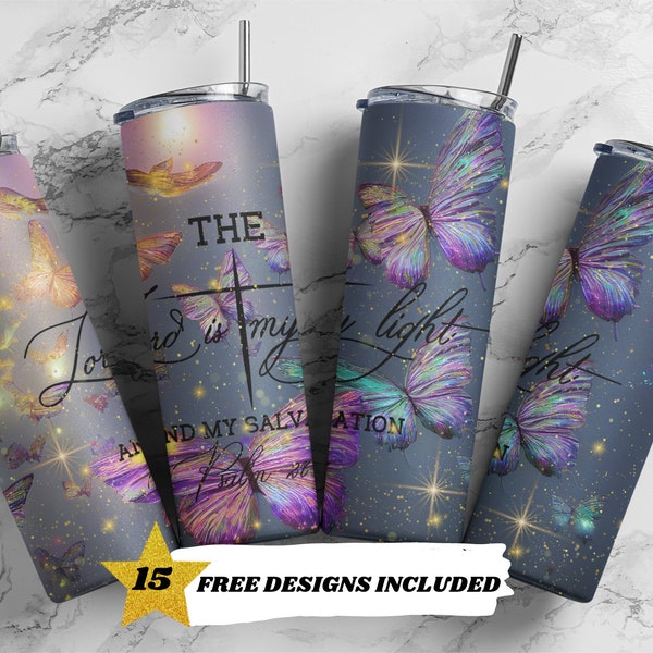 Bible Quotes Spiritual PNG, Inspirational Tumbler, Positive Quotes, 20 oz. Skinny Tumbler, DIGITAL DOWNLOAD Christian Bible Quotes Butterfly