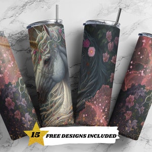 Fantasy, Unicorn PNG, Magical, 20oz Skinny Tumbler Sublimation Design Templates, Straight PNG Digital Download, Sublimation Template