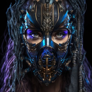 Cyberpunk Mask Digital Art