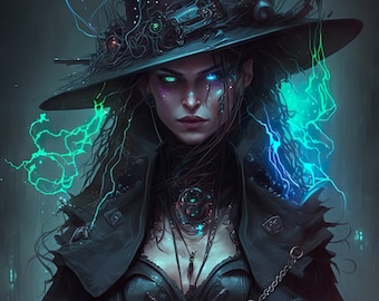 Cyberpunk Witch Poster