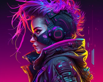 Cyberpunk Girl - Neon Lila Kollektion
