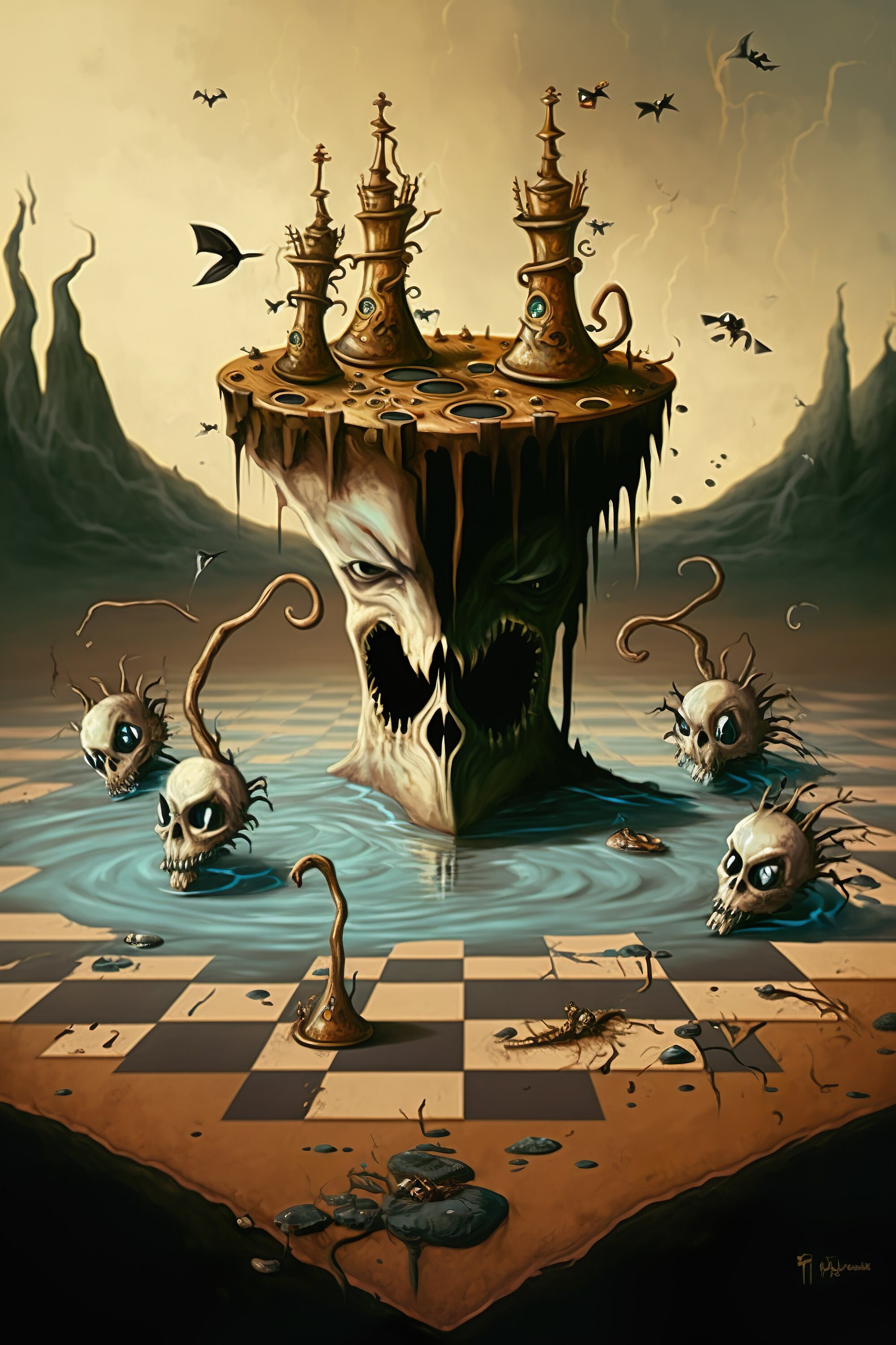 Weirdcore Whimsy: Mice on Chessboards & Time's Illusions - Etsy