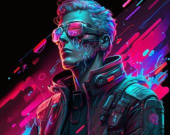 Neón de personaje Cyberpunk