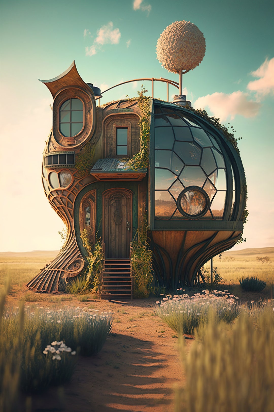 22 Solarpunk Farm Clipart PNG Solar Punk Home (Download Now) 