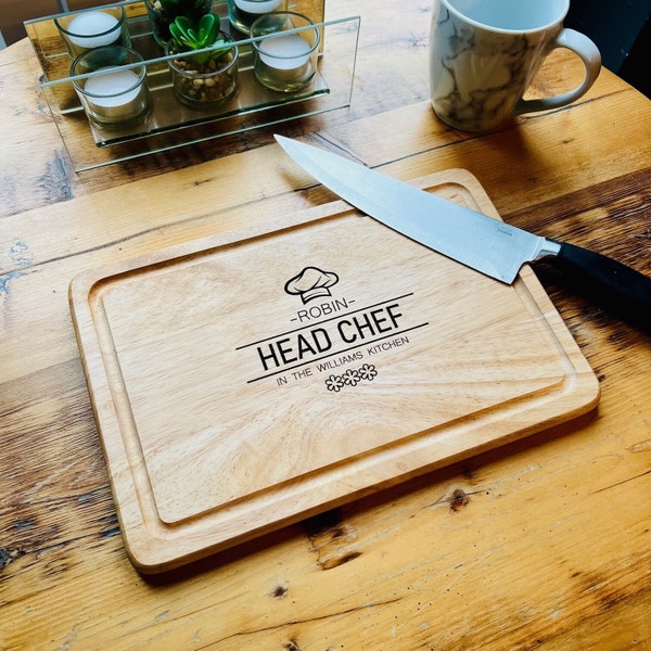 Head Chef Personalised Chopping Board, Birthday gift, Gift for him,Gift for Her, Chrismas Gift