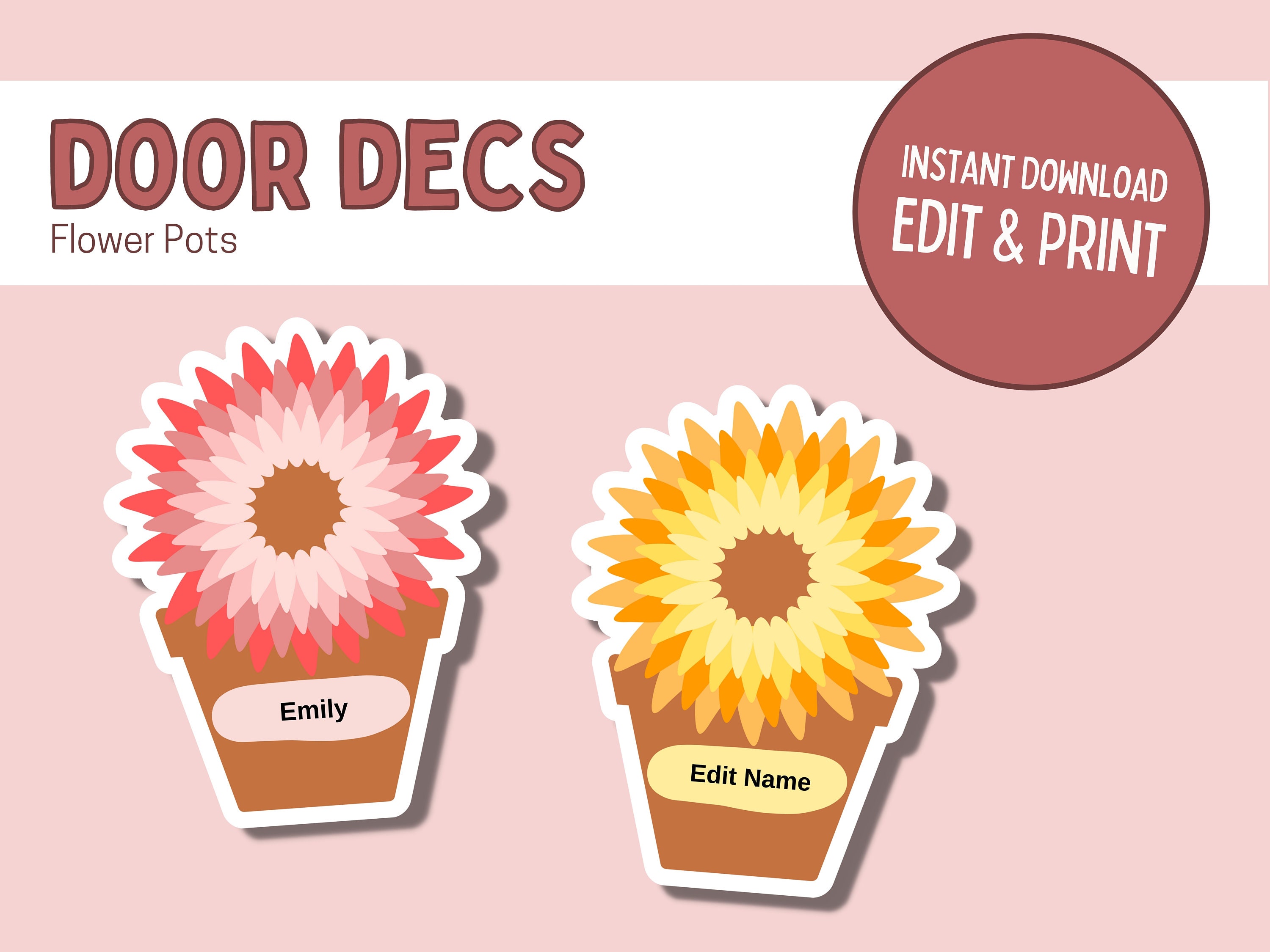 INSTANT DOWNLOAD Door Dec Flower RA Resident Advisor Printable Dorm INSTANT DOWNLOAD Door Dec Flower RA Resident Advisor Printable Dorm